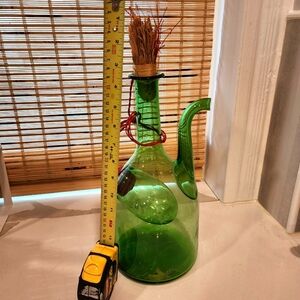 Vintage Hand Blown Italian Wine Decanter with Ice Chamber